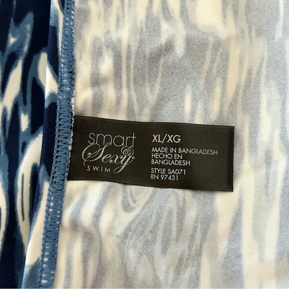 Smart &‎ Sexy Swim Skirt Ruffle Tie Blue Abstract Swimsuit Bottoms XL - Picture 7 of 7